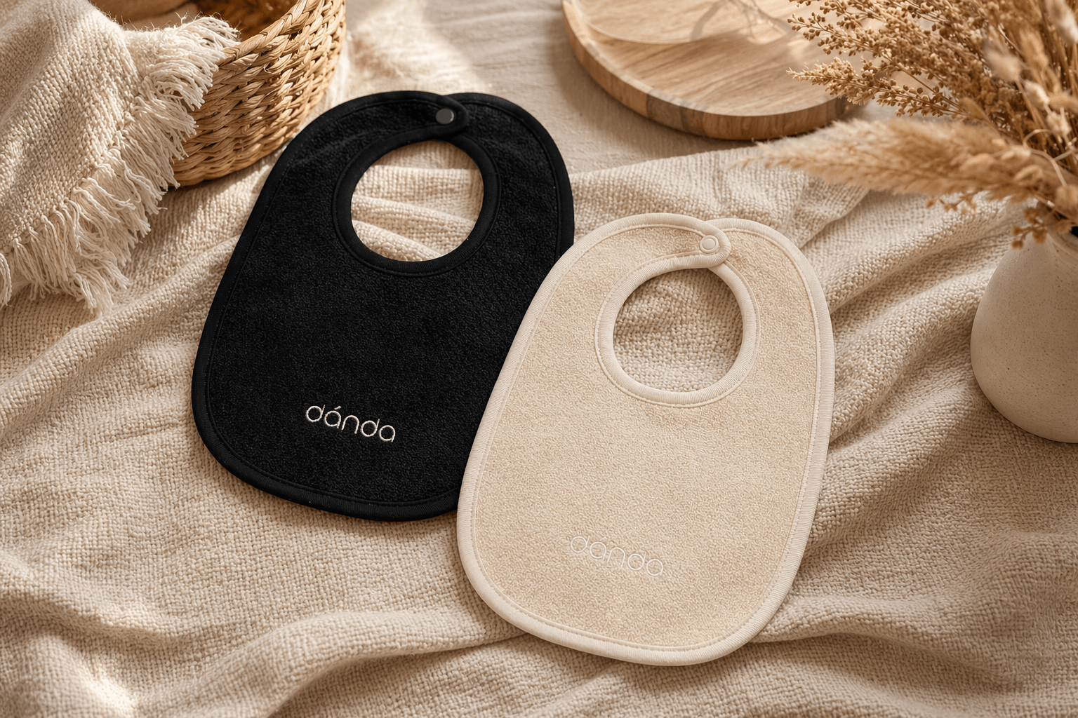 Cotton care badge for soft-washed baby textiles.